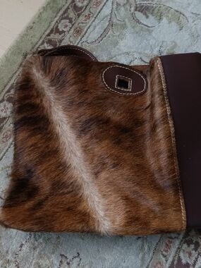 Women's Brown Haircalf Shoulder Bag